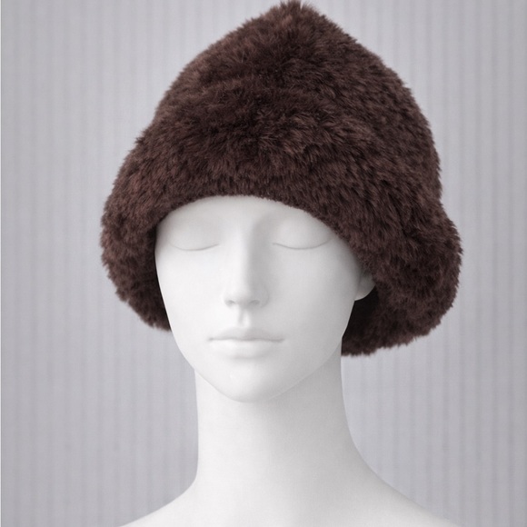 Surell Vintage Rabbit Fur Hat – Brown – One Size - Picture 3 of 12